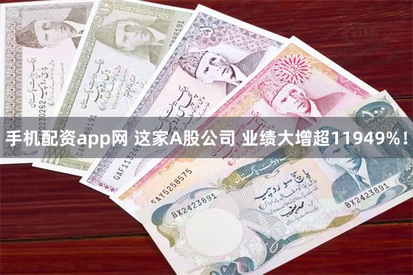 手机配资app网 这家A股公司 业绩大增超11949%！