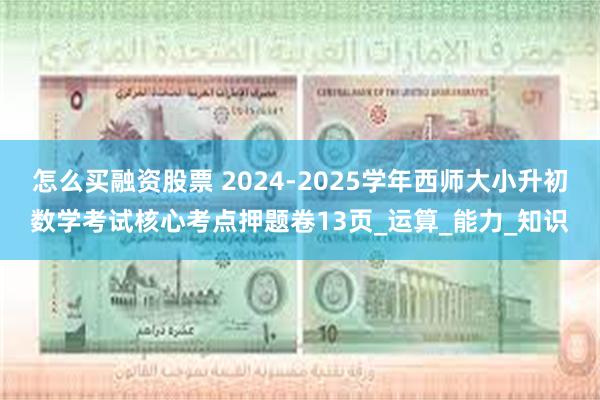 怎么买融资股票 2024-2025学年西师大小升初数学考试核心考点押题卷13页_运算_能力_知识