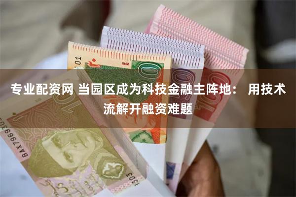 专业配资网 当园区成为科技金融主阵地： 用技术流解开融资难题